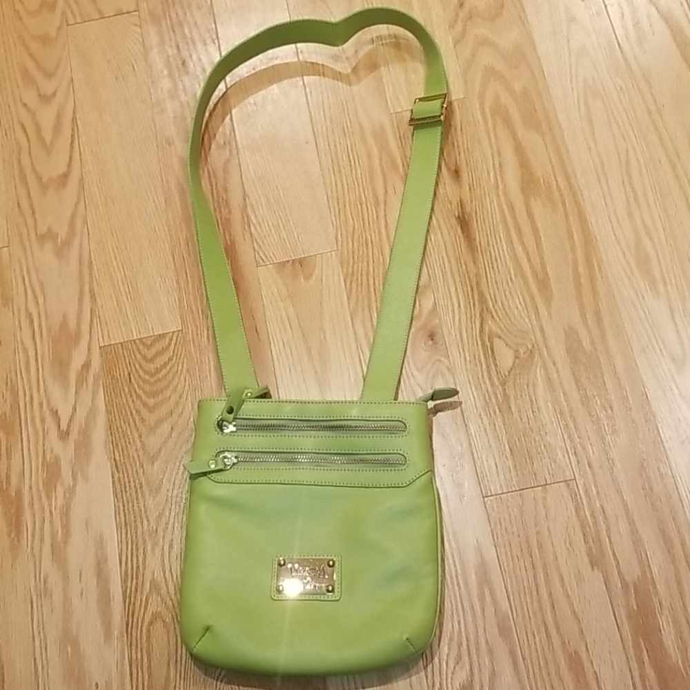 VGUC. Valentina Crossbody- Lime Green Leather